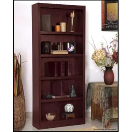 Concepts In Wood Concepts In Wood MI3072-C Single Wide Bookcase; Cherry Finish 5 Shelves MI3072-C